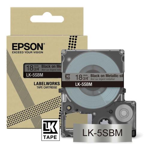 Epson Etikett svart / sølv (C53S672094 / LK5SBM)