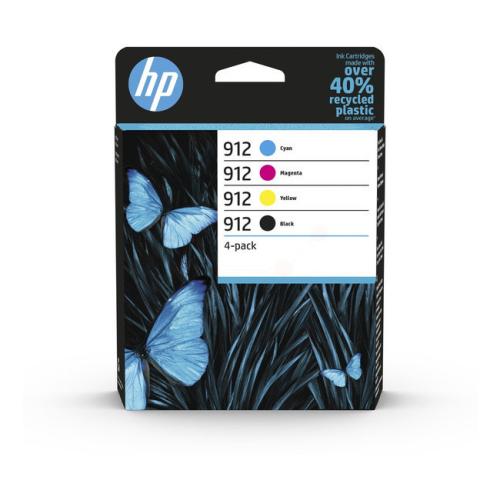 HP Blekkpatron svart / cyan / magenta / gul (6ZC74AE#301 / 912) (multipack)