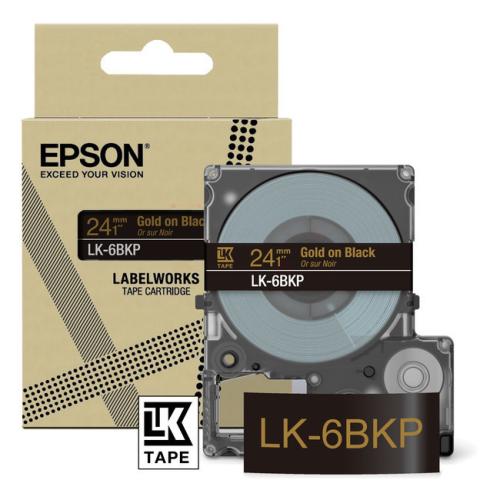 Epson Etikett svart / gull (C53S672096 / LK6BKP)